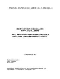 Red y Sistema Latinoamericano de Información y conocimiento sobre Gobernabilidad LAGNIKS