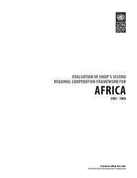 Evaluation of Regional Cooperation Framework for Africa 2002-2006