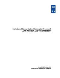 Evaluation of Second Regional Cooperation Framework for Latin America and the Caribbean  2002-2006