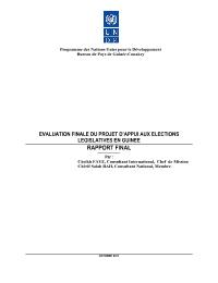 Evaluation finale du project d'appui aux elections legislatives en Guinee