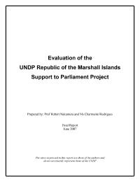 Marshall Islands Support to Parliament (the Nitijela) Project  (Republic of the Marshall Islands)