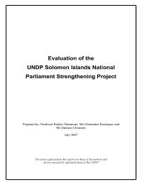 Solomon Islands Support to Parliament Project (Solomon Islands)