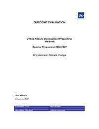 Maldives UNDP Country Programme Outcome Evaluation 2007