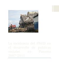 La incidencia del PNUD en el desarrollo de politicas sociales en Panamá 2007-2011