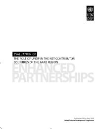 Evaluation of the Role of UNDP in the Net Contributor Countries of the Arab Region