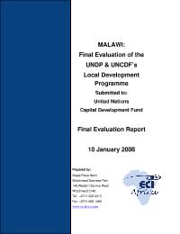 MALAWI: Malawi decentralised Governance Programme