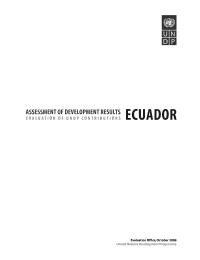 Assessment of Development Results: Ecuador