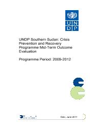 UNDP  Sudan: Crisis Prevention and Recovery Programme Mid-Term Outcome Evaluation