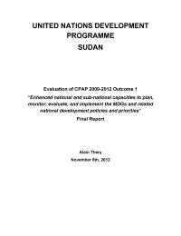 Evaluation of CPAP 2009-2012 Outcome 1 - "Enhanced capacities to plan, monitor, evaluate and implement the MDGs and related development policies"