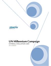 UN Millennium Campaign Global Evaluation for 2002-2009