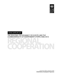 Evaluation of the Third Regional Cooperation Framework in Europe and the Commonwealth of Independent States