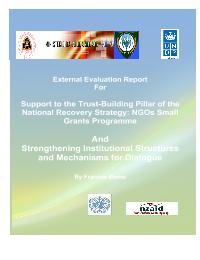 Evaluation of  the social reintegration programme (Dialogue and HHK small grants projects)