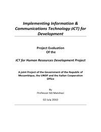 Implementing Information & Communications Technology (ICT) for Development