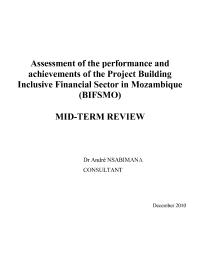 Assessment of the performance and achievements of the Project Building Inclusive Financial Sector in Mozambique