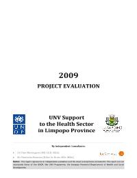 UNV Support to the Health Sector in Limpopo