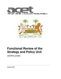 Support to Strategy & Policy Unit - Office of the President