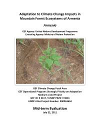 Adaptation to Climate Change Impacts in Mountain Forest Ecosystems of Armenia Mid-term project evaluation