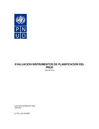 Evaluacion de Instrumentos de Planificacion PNUD CPD 2003-2007