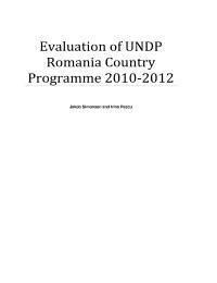 Evaluation of UNDP Romania Country Programme 2010-2012