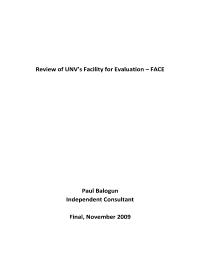 Review of UNV Facility for Evaluation