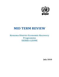 Kenema District Economic Recovery Programme (KDERP)
