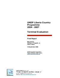 UNDP Liberia Country Programme 2004-2007