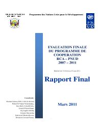 Evaluation du cycle de programme 2007-2011