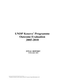 Kosovo  Programme Outcome Evaluation 2005-2010