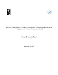 Mid-term evaluation of Institutional Strengthening and Professional Development Support for the Election Commission of Nepal Project