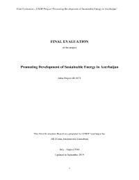 Promoting Development of Sustainable Energy in Azerbaijan