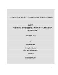 Outcome Evaluation: Inclusive private sector development