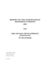 Independent Assessment of the UNDP Human Initiative in Myanmar, 2010