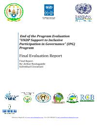 End of Project Evaluation for Programme to Strengthen Good Governance