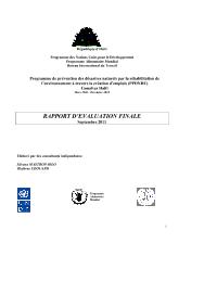 Programme de prévention des désastres naturels par la  réhabilitation de l environnement à travers la création d emplois (PPDNRE)