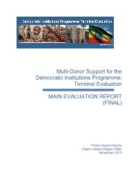 Multi-Donor Support for the  Democratic Institutions Programme:  Terminal Evaluation