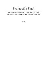 Early Recovery Policy Implementation Project Final Evaluation