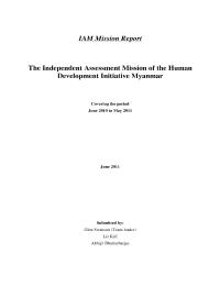 Independent Assessment  Report of UNDP Human Development Initiative in Myanmar 2011