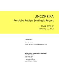 Inclusive Finance Practice Area Portfolio Review