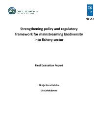GEF: Strengthening Policy and Regulatory Framework for Mainstreaming Biodiversity into Fishery Sector