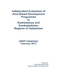 Independent Evaluation of Area Based Development Programme in Kashkadarya and Karakalpakstan Regions of Uzbekistan