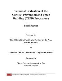 Terminal Evaluation of the GPH-UNDP Conflict Prevention and Peace-Building Programme (CPPB)