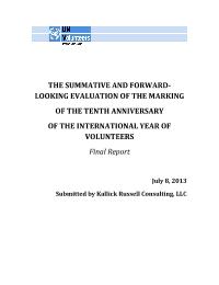 Evaluation of the marking of the tenth anniversary of the international year of volunteers