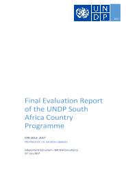 Evaluation Report of the UNDP South Africa Country Programme - CPD 2013 - 2017