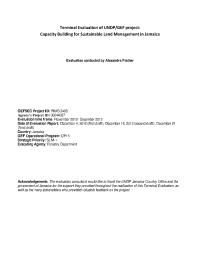 Final Evaluation for  Capacity Building for Sustainable Land Management in Jamaica