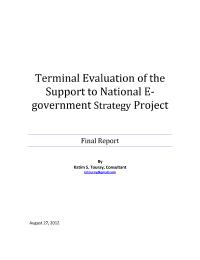 Terminal Evaluation of the Support to the National E-Government Strategy Project