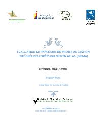 Evaluation mi-parcours du projet de gestion intégrée des forêts du moyen atlas (GIFMA)