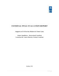 Evaluation to the "Support to Civil service reform Project 2008-2012"