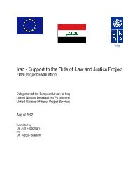 Iraq - Support to the Rule of Law and Justice Project