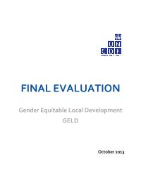 Gender Equitable Local Development - GELD (2008-2013) Final Evaluation