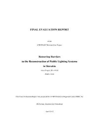 Removing Barriers to the Reconstruction of Public Lighting Systems in Slovakia
